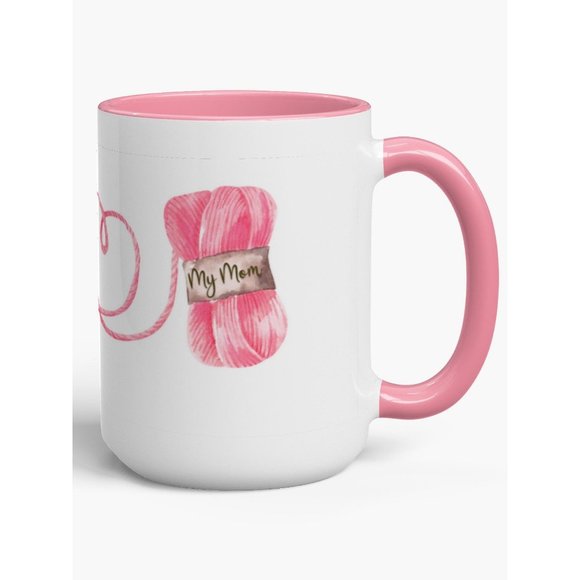 Personalized White & Pink Knit Love Mug Knitting Lovers All You Knit is Love - Picture 7 of 7
